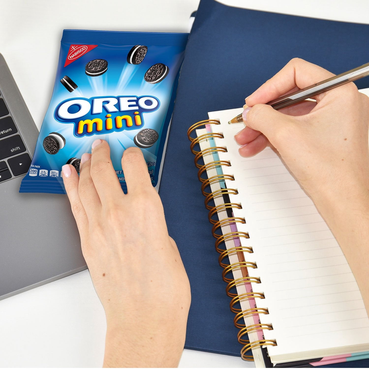 OREO Mini Mix Variety Pack Sandwich Cookies, 1.5 oz., 30 Pack With White Bowl By OMA