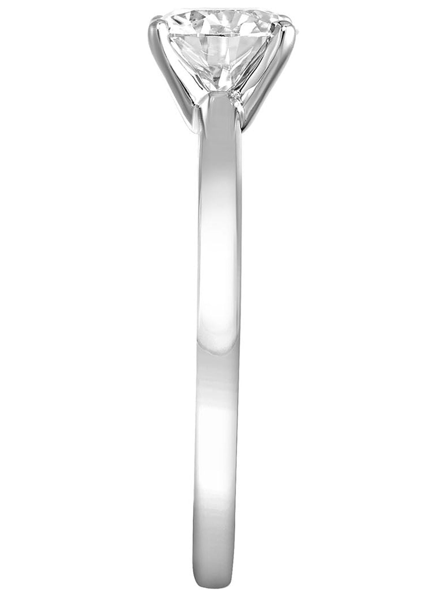 1 Carat DEW Moissanite 10K White Gold Solitaire Engagement Ring