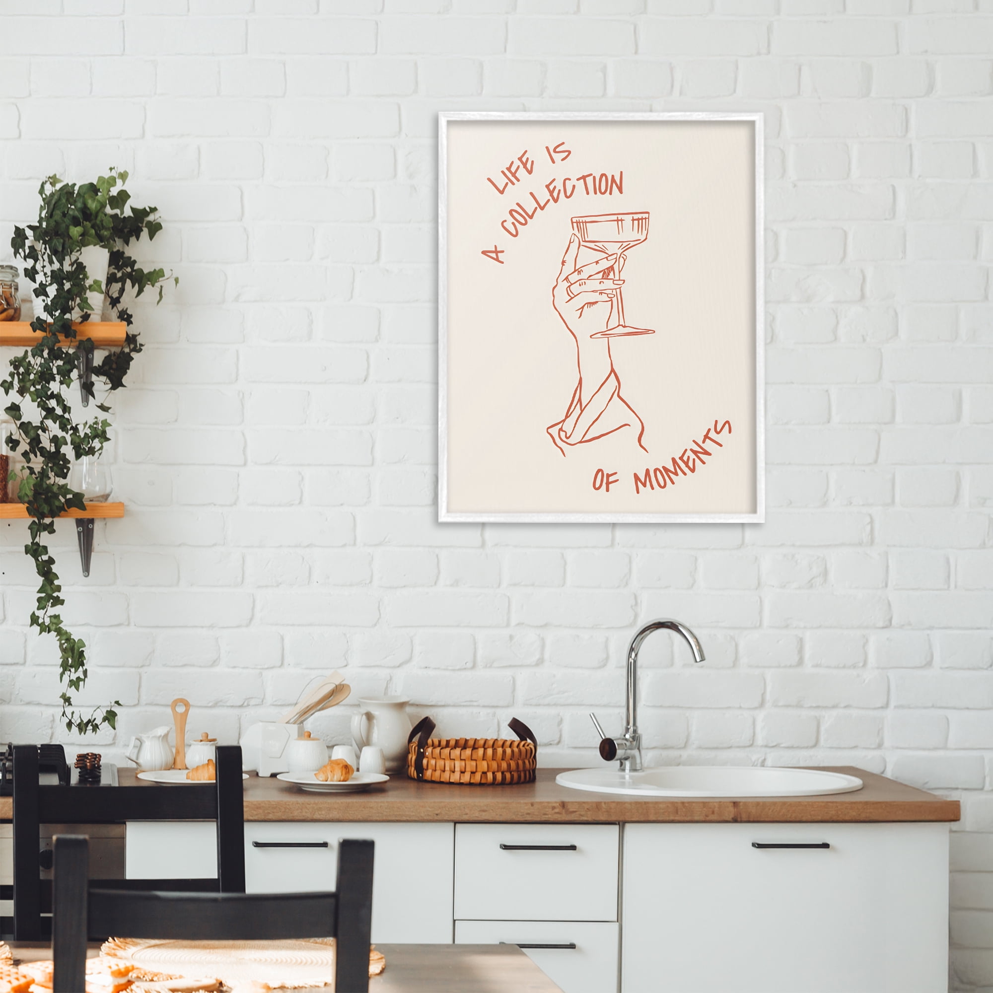 Stupell Industries Life Is A Collection of Moments Toast White Framed Giclee Art, design by The Prints Vibe