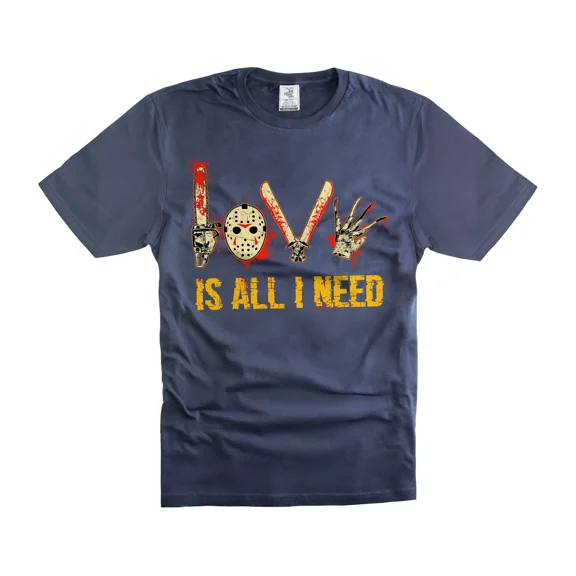 Scary Halloween T-Shirt Horror Movie Shirt Jason Voorhees Tee Halloween Gifts,Navy Color,Size M