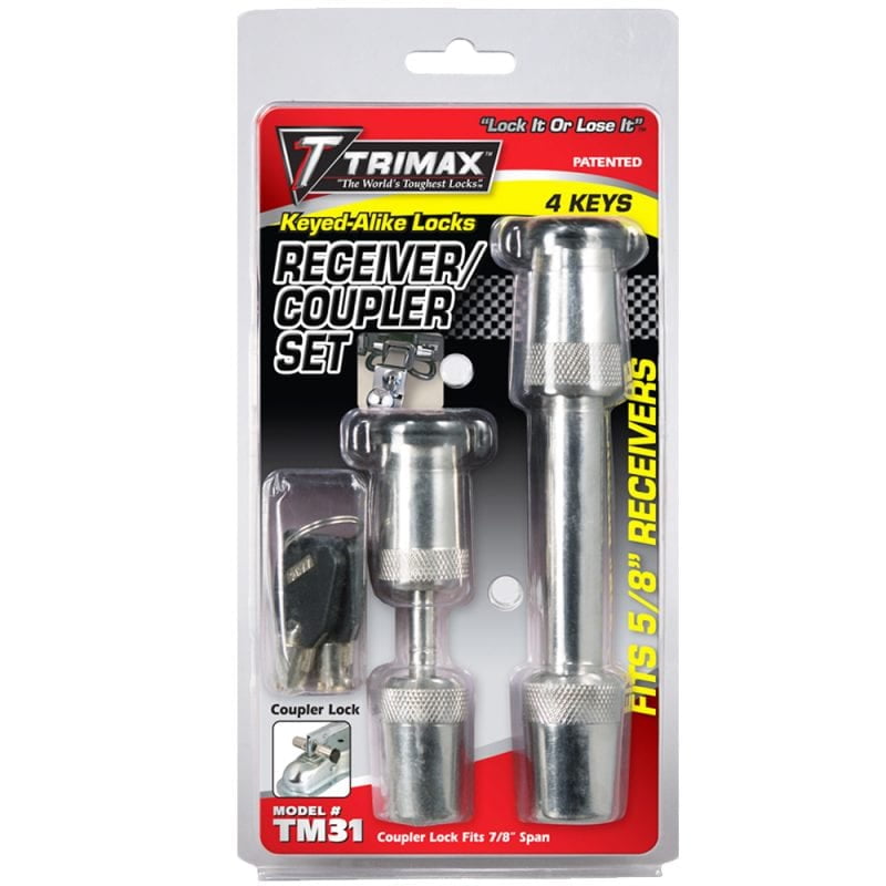 Trimax UMAX100 Premium Universal Solid Hardened Steel Trailer Lock fits all couplers 