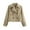 Khaki, variant on Womens Jacket Trendy Short Casual Double Trench Cropped Lightweight Fall Winter Womens Coat,Black,L