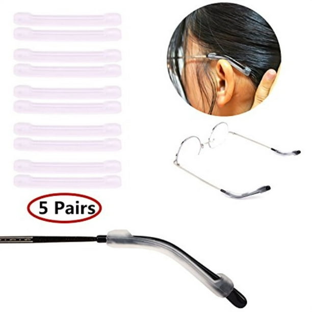 yr soft silicone eyeglasses temple tips sleeve retainer,anti-slip elastic  comfort glasses retainers for spectacle sunglasses reading glasses eyewear,5  pairs -clear - Walmart.com