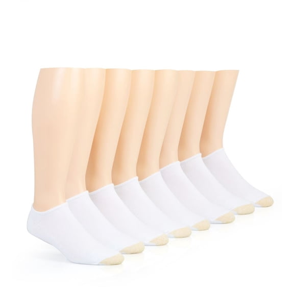 Men's Gold Toe 656FB Cushioned Cotton No Show Socks - 8 Pack (White O/S)