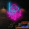 thumbnail image 4 of Handmadetneonsign Octopus with Scuba Neon Sign, Octopus Snorkeling Wall Art, Octopus Ocean Animal Wall Decor 77571, 4 of 5