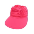 thumbnail image 1 of WEIYLL Baseball Caps for Womens Beach Sports Large Brim Solid Color Empty Top Ruffles Hot Pink Headwear Hat One Size, 1 of 5