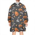 thumbnail image 2 of Wearable Oversized Blanket,Halloween Pumpkins Skulls and Bones Wearable Blanket Hoodie for Adults,Cozy Hooded Blankets with Super Pockets,Super Warm Fuzzy Pullover for Women & Men, 2 of 6