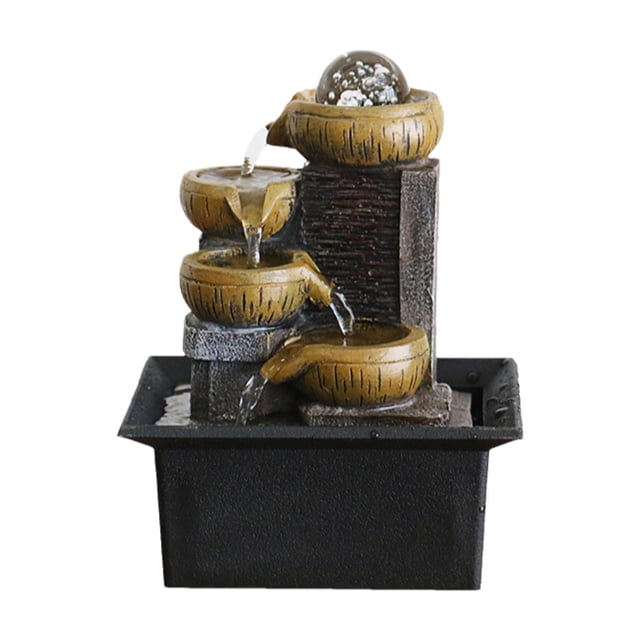 GROWTH TANK Decorative Tabletop Water Home Tea Room with LED Landscape Ornament C