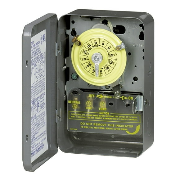 Intermatic T104 Electromechanical Timer Switch - Proven Durability, 40A Load Capacity, Versatile Scheduling, 1-12 Cycles Per Day - Manual Override, Tripper Included for