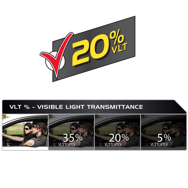 BlackMagic Insta-Cling Professional Window Tint Film, 20% VLT
