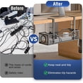 thumbnail image 3 of Behome Under Desk Cable Management, Metal Mesh Cord Organizer Under Desk with Clamp Mount, Metal Cable Organizer for Home Office, Black, 3 of 7