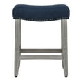 thumbnail image 3 of 24" Upholstered Saddle Seat Counter Stool in Navy Blue, 3 of 8