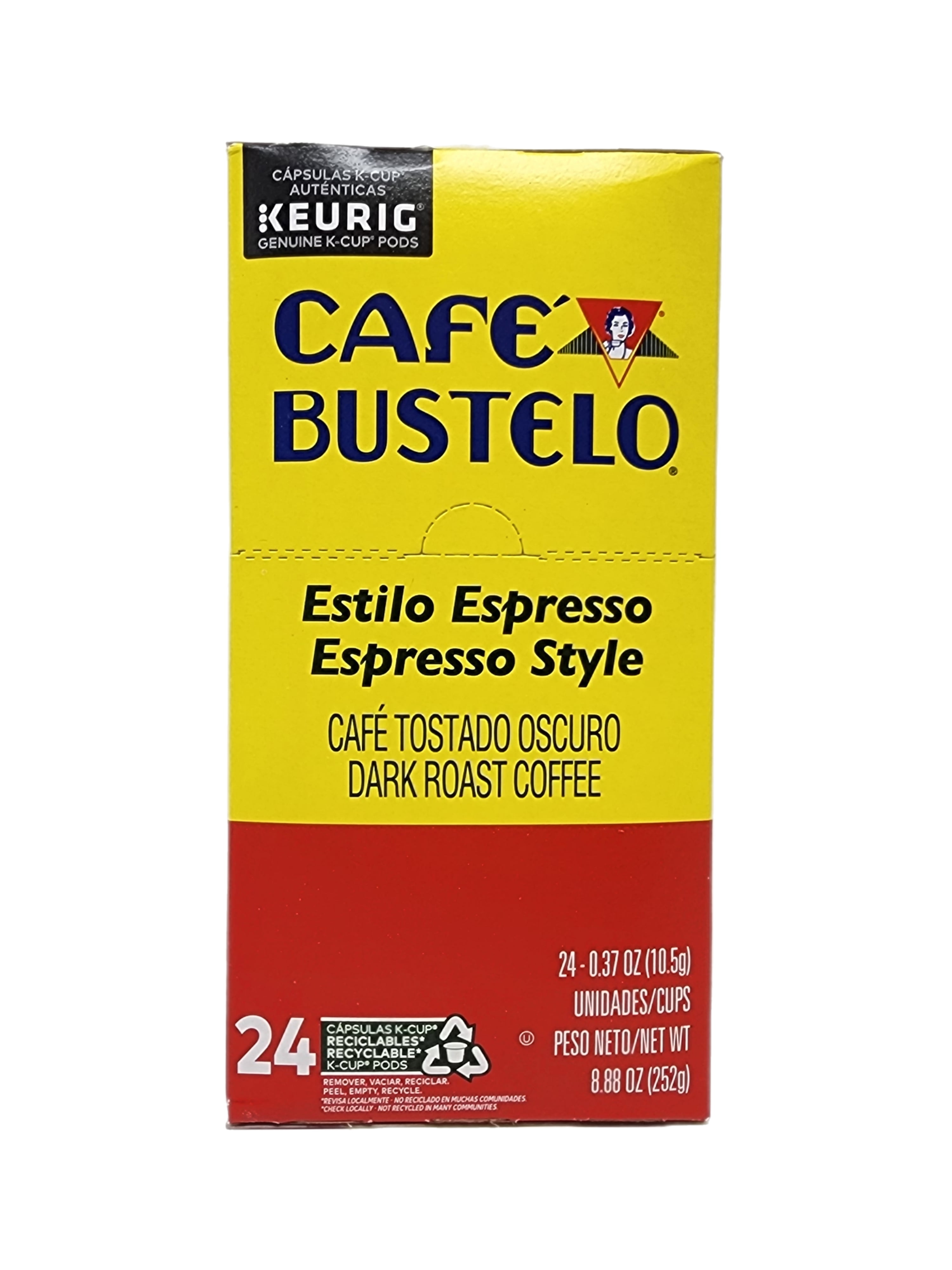 Cafe Bustelo Espresso Style Coffee K Cups 2 Pack, Each Box Contains 24 K Cups