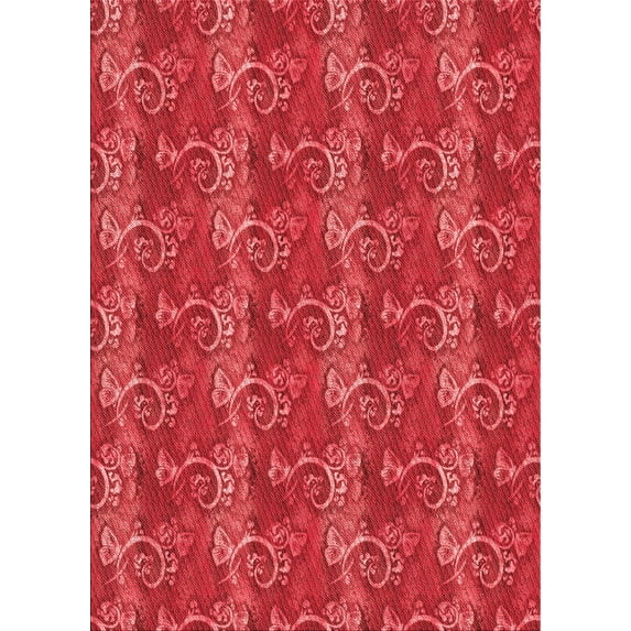 Ahgly Company Indoor Rectangle Patterned Red Area Rugs, 3' x 5'