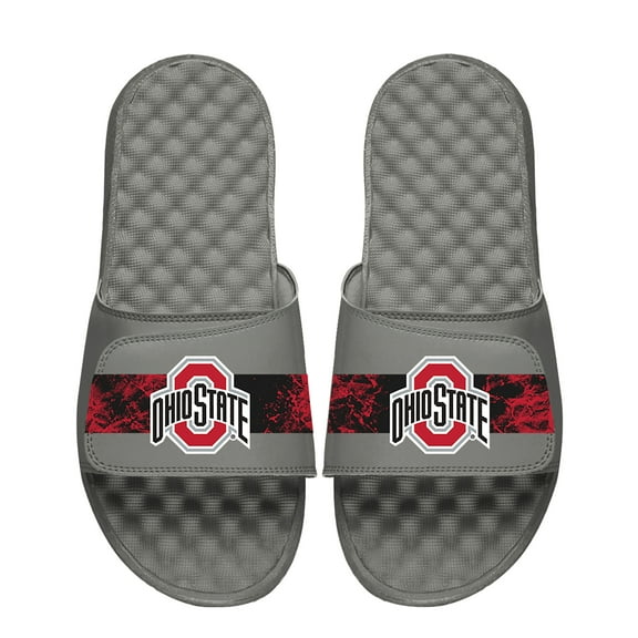 Men's ISlide Gray Ohio State Buckeyes Distressed Slide Sandals