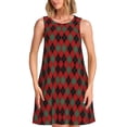 thumbnail image 1 of Balery Argyle Plaid Vestidos de verano para mujer con estampado: vestido holgado sin mangas, vestido playero informal y cómodo para días calurosos., 1 of 7