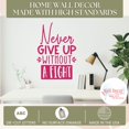 thumbnail image 3 of Never Give Up Without Fight Inspirational Vinyl Decals - Quote Decals for School Walls - Vinyl Wall Art Sticker - Matte Vinyl Wall Decal Sayings for Wall Décor 23x16- Inch Hot Pink, 3 of 3