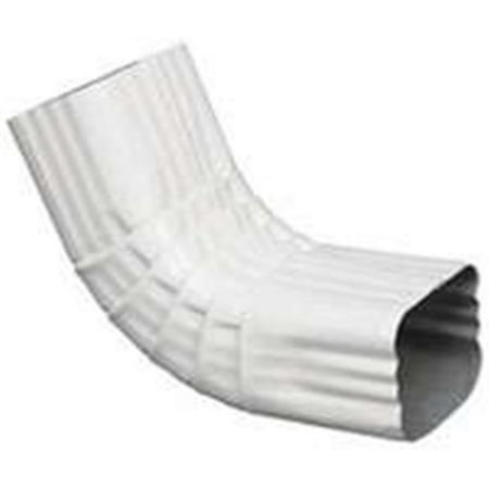 Gutter Front Elbow, Style A, 75 Degree, White Aluminum,  2 X 3