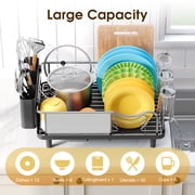 KK KINGRACK Dish Drying Rack, Large Capacity 304 Stainless Steel Dish Rack for Kitchen, Black