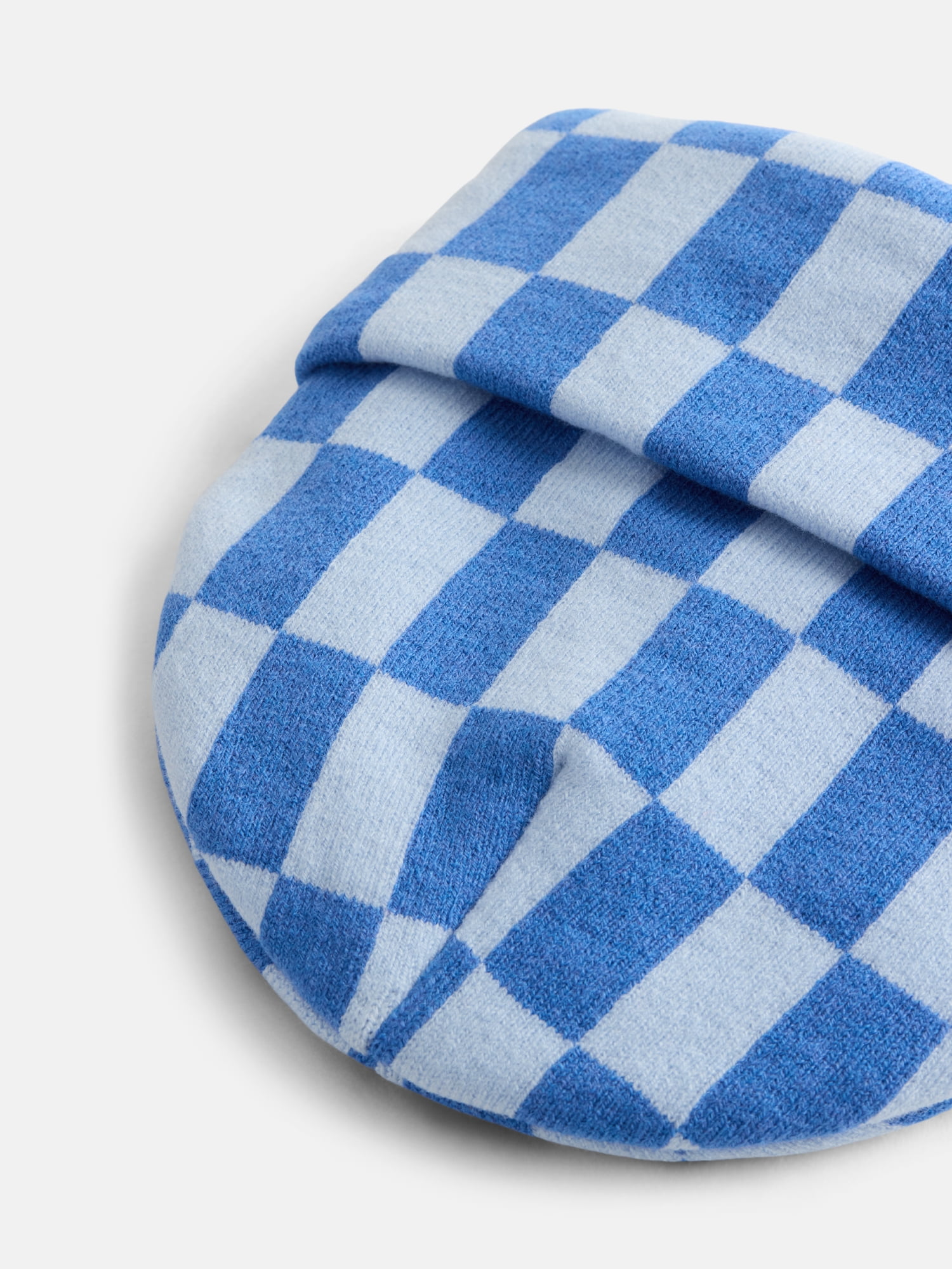 No Boundaries Women's Ribbed Knit Checkered Beanie