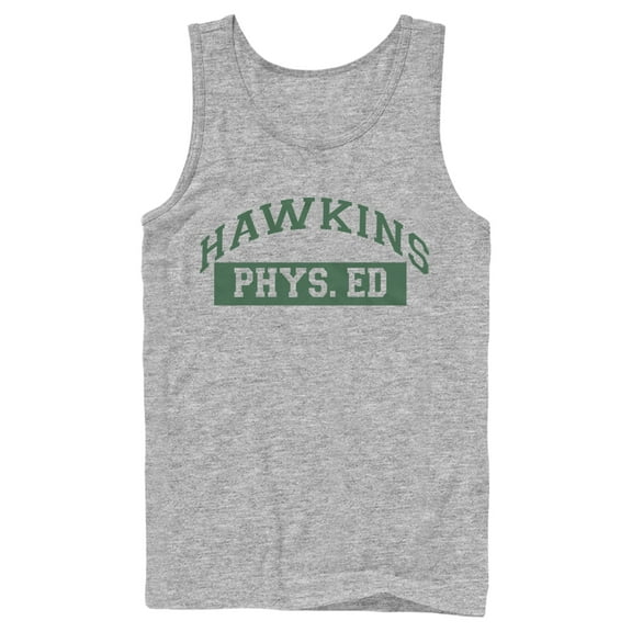 Netflix Men's Stranger Things Hawkins Phys. Ed Costume Tank Top Athletic Heather 2X Large