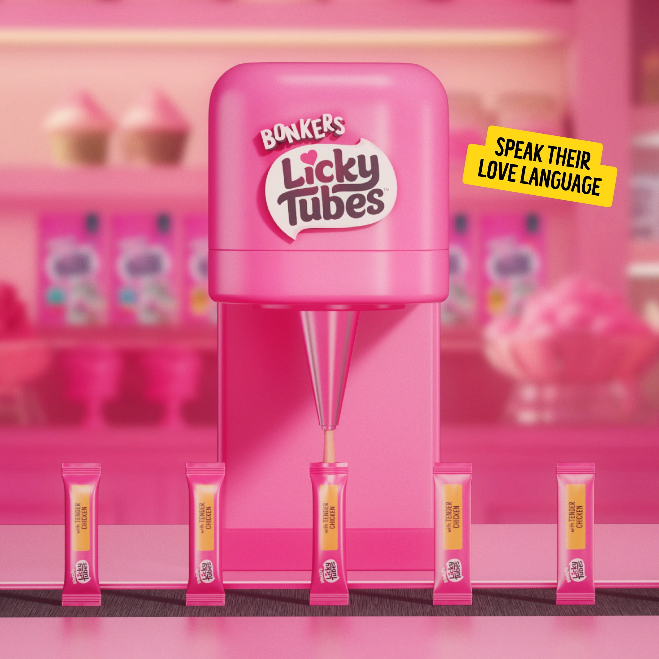 (12 pack) BONKERS Licky Tubes Tuna Flavored Wet Lickable Treats for Cats, 4 Pack