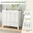 thumbnail image 5 of 36'' Bathroom Vanity Cabinet with Resin Sink, Freestanding Solid Wood Storage Cabinet with 4 Soft Closing Doors and 2 Drawers, 5 of 8