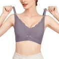 thumbnail image 2 of Sngxgn Women's Pure Comfort Wireless Lace Longline Bralette(Purple,XXL), 2 of 4