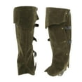 thumbnail image 4 of Fundas para botas de disfraz impermeables Yinane Caballero Guerrero Steampunk polainas medievales botas de cuero de imitación renacentista verde Cubrebotas Pirata, 4 of 8
