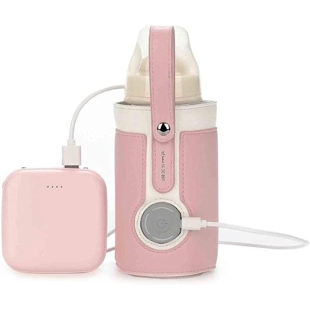 Funda para calienta biberones, bolsa para calentar biberones con USB, calentador portátil de biberones, 3 temperaturas ajustables, funda para biberón con aislamiento inteligente para viajes (gris)