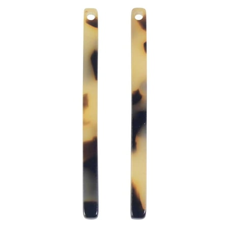 - Zola Elements Acetate Pendant, Bar Drop 3x38.5mm, 2 Pieces, Light Brown Tortoise Shell