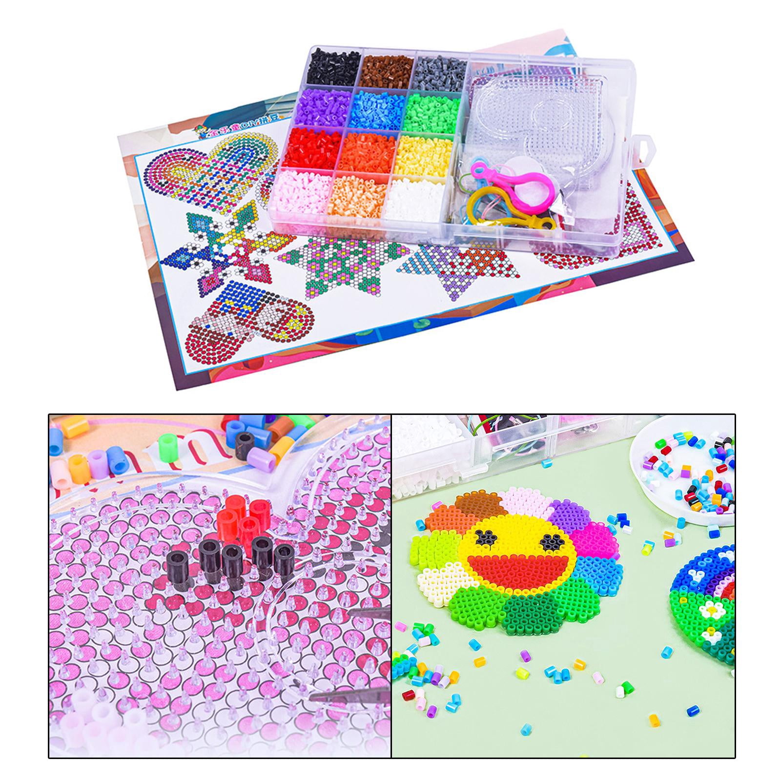 FVDPWYE Hama Beads with Box DIY Art Craft Christmas Gift 5mm with Pegboards Ironing Paper Fuse Beads Kit