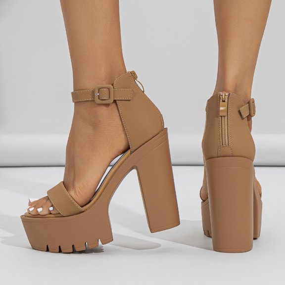 Vedolay Sandals for Women Summer Women's Slip On Rhinestones Round Toe Flip Flops Beach Sandals,Khaki 9