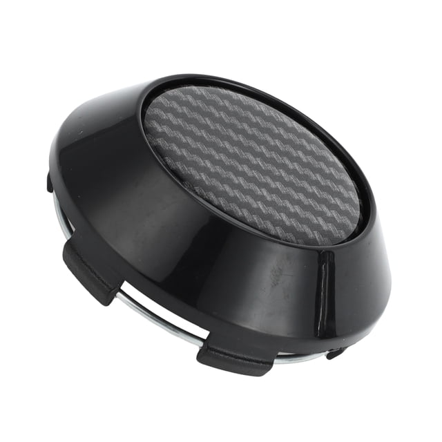 Tapas de centro de rueda Unique Bargains OD: 68mm/2.68" Negro 1Pc Universal con adhesivo de patrón de fibra de carbono negro