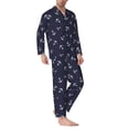 thumbnail image 2 of Bingfone Men's Pajama Set 2 Piece Loungewear PJs, Long Sleeve with Pajama Pants-Anchor, 2 of 7