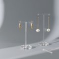 thumbnail image 5 of Farfi Earrings Display Stand Transparent T-shaped Hexagon/Rectangle/Round Base Detachable Non-slip Photo Props Acrylic Heavy Duty Drop Earrings Jewelry Display Holder for Jewelry Store (Hexagon,L), 5 of 13