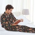 thumbnail image 6 of Salouo Mushroom Snail Print Button-Front Long Sleeve Pajama Set for Men, Soft 2Pjs Men's Long Sleeve Sleepwear-Small, 6 of 7
