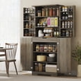 thumbnail image 2 of HOMCOM 72" Kitchen Pantry Cabinet, Farmhouse Kitchen Storage Cabinet, Grey, 2 of 10