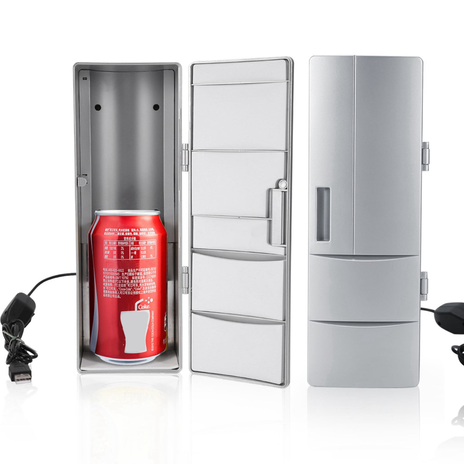 LeafyLuxe Mini USB Refrigerator, Mini Refrigerator, Compact Mini USB Refrigerator Freezer Beer Cooler Can Be In The Office When Traveling, Convenient And Fast 8.5x12x25 Cm White