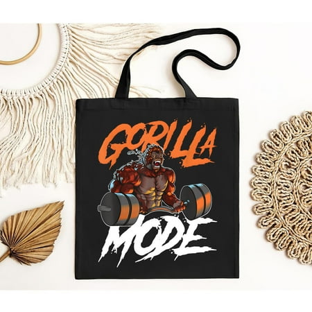 vintage Gorilla Mode Gym Beast Workout Weights Lifting Power Tote Bag S--TH18838