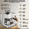 thumbnail image 4 of Espresso Machine with Grinder, 15 Bar Semi-Automatic Coffee Maker, Milk Frother Wand, PID Control, Pressure Gauge for Cappuccino & Latte, 4 of 5