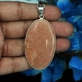 thumbnail image 2 of Peach Amazonite Gemstone Pendant for Her, Peach Amazonite Necklace With Box Chain, Anniversary Gift For Girlfriend, 2 of 5