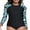 Black Floral, variant on Charmo Women's Long Sleeve Rash Guard Sun Protection Swim Shirt Quick Dry Printed Shirts with Thumb Holes