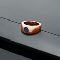 thumbnail image 3 of Gem Stone King Men's 18K Rose Gold Plated Silver Blue Sapphire Ring | 1.80 Cttw | Oval 8X6MM | Gemstone September Birthstone | Size 10, 3 of 4