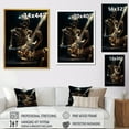 thumbnail image 4 of Designart "Gold Skeleton Rocking Out" Fashion Canvas Wall Art, 4 of 5