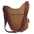 thumbnail image 3 of Bolso Bandolera de Hombro KAUKKO Vintage de Lona y Cuero SG255-Khaki, 3 of 5