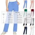 thumbnail image 4 of Scrub Pants For Women Elastic Waist Wide Leg Workwear Trouser Ladies Fall Medical Nurse Uniform Casual Trouser S-XXL, 4 of 7