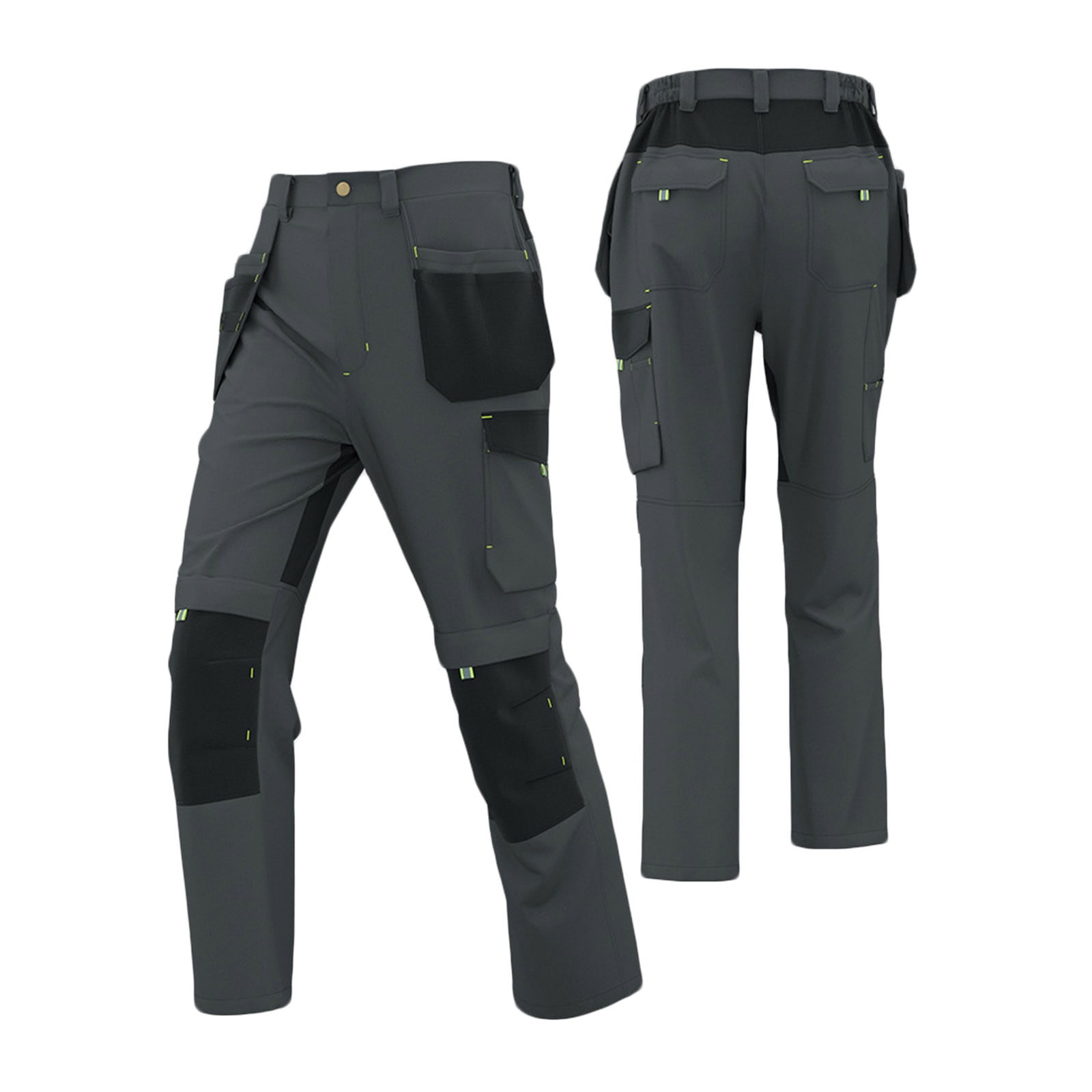 Under $10 Mens Cargo Construction Pants Wear Safety Pants with Knee Pads and Tool Pockets