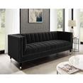 thumbnail image 2 of Posh Living Soraya Tufted Velvet Sofa with Nailhead Trim in Black/Chrome, 2 of 8