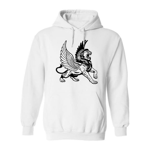 Roaring Winged Lion. Hoodie Men -Image by Shutterstock, Male Large